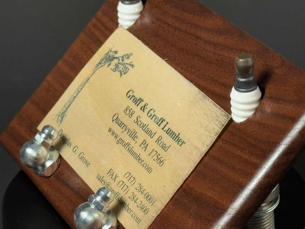 Spark plug business card holder