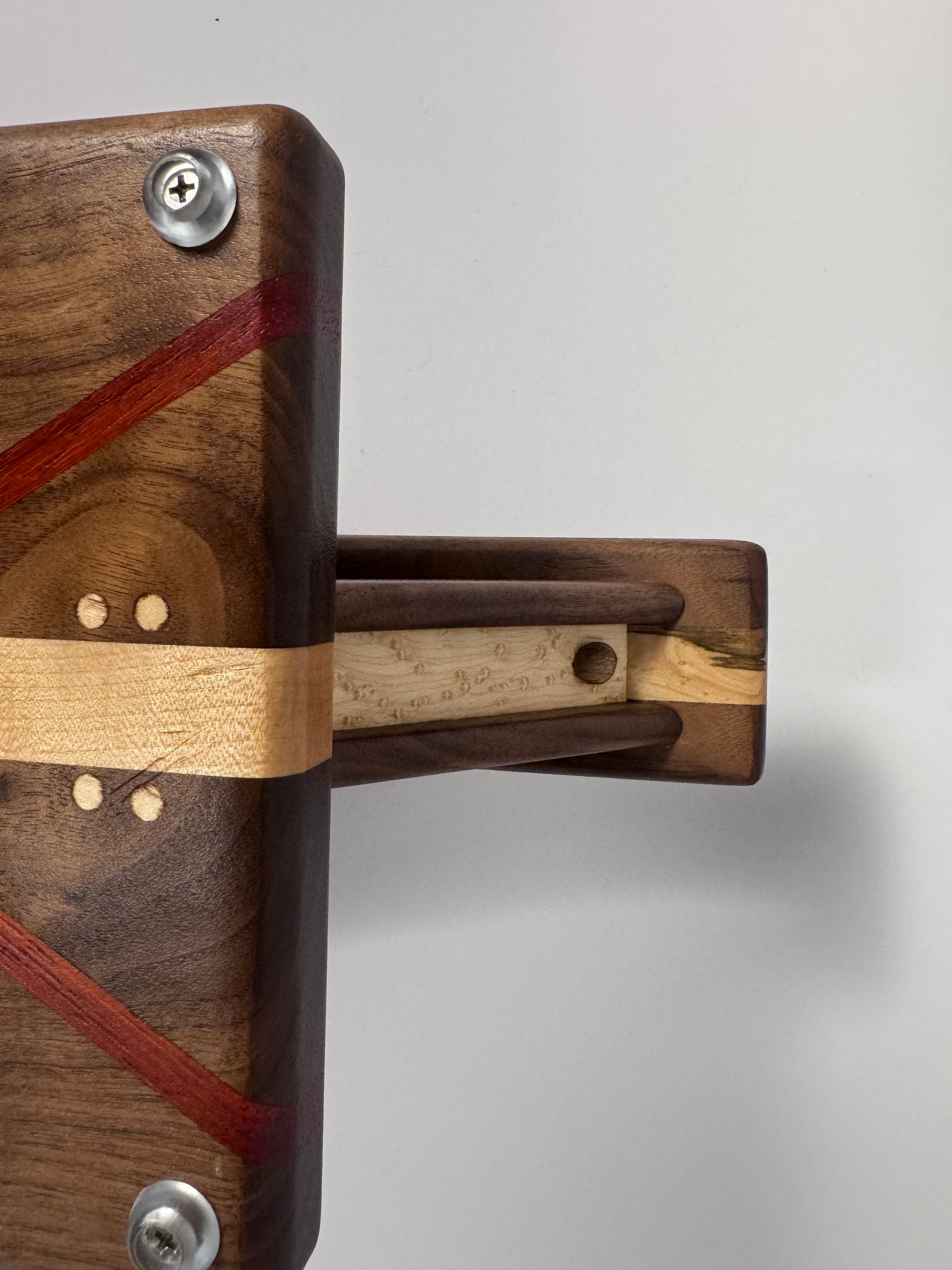 Elite Series Curly walnut,Birds-eye Maple and Padauk Cigar Board