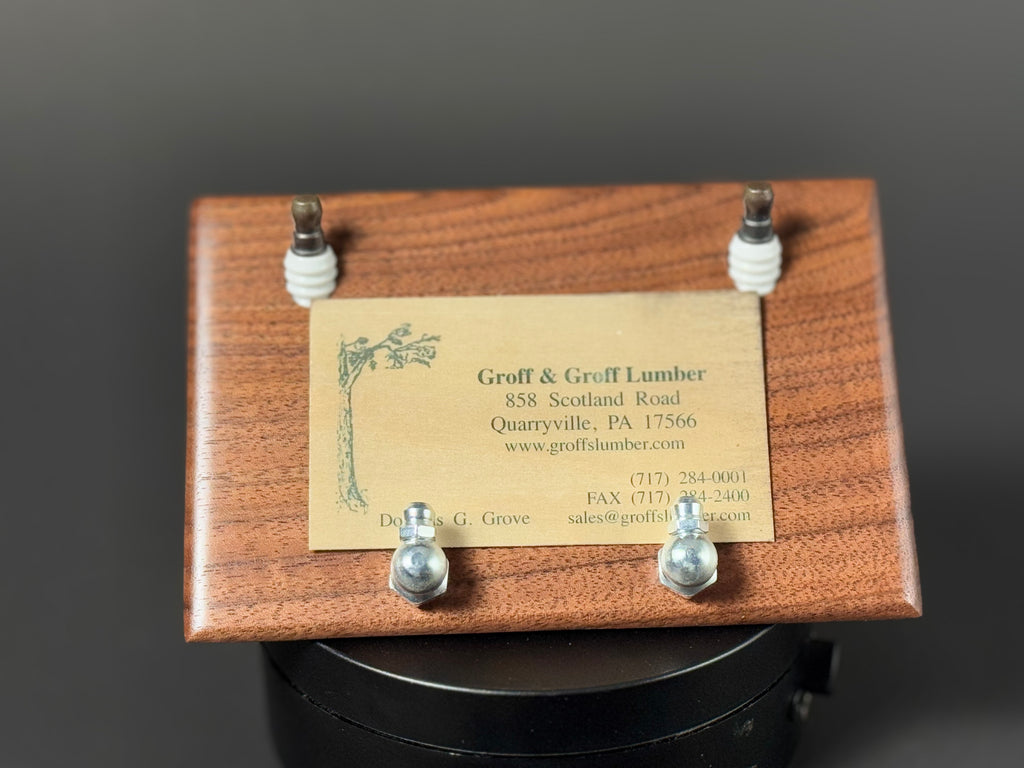 Spark plug business card holder
