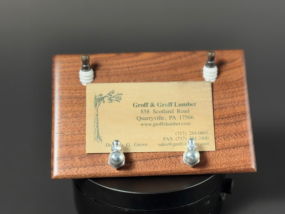 Spark plug business card holder