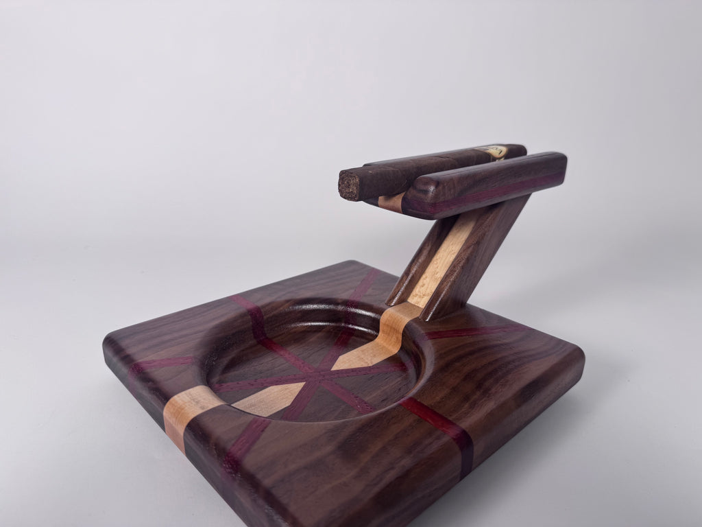 Elite Series Curly walnut,Birds-eye Maple and Padauk Cigar Board