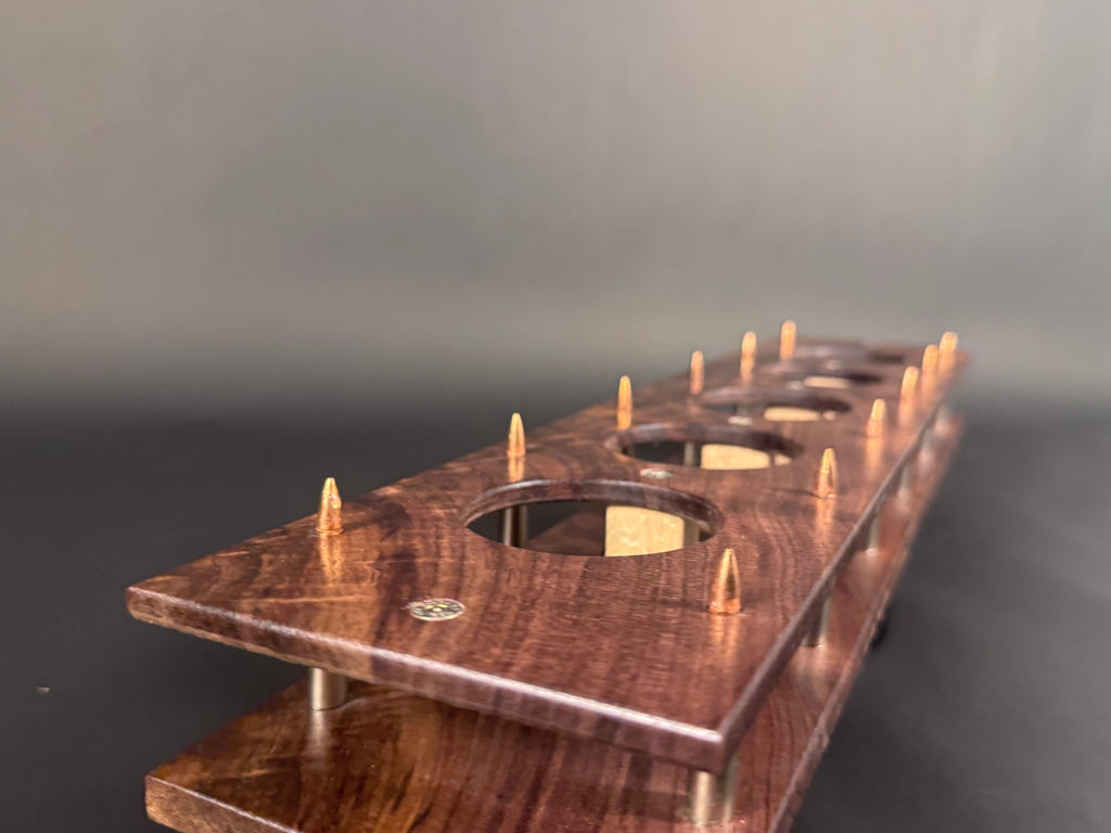 5 Glass Walnut Crotch Whiskey Flight Board