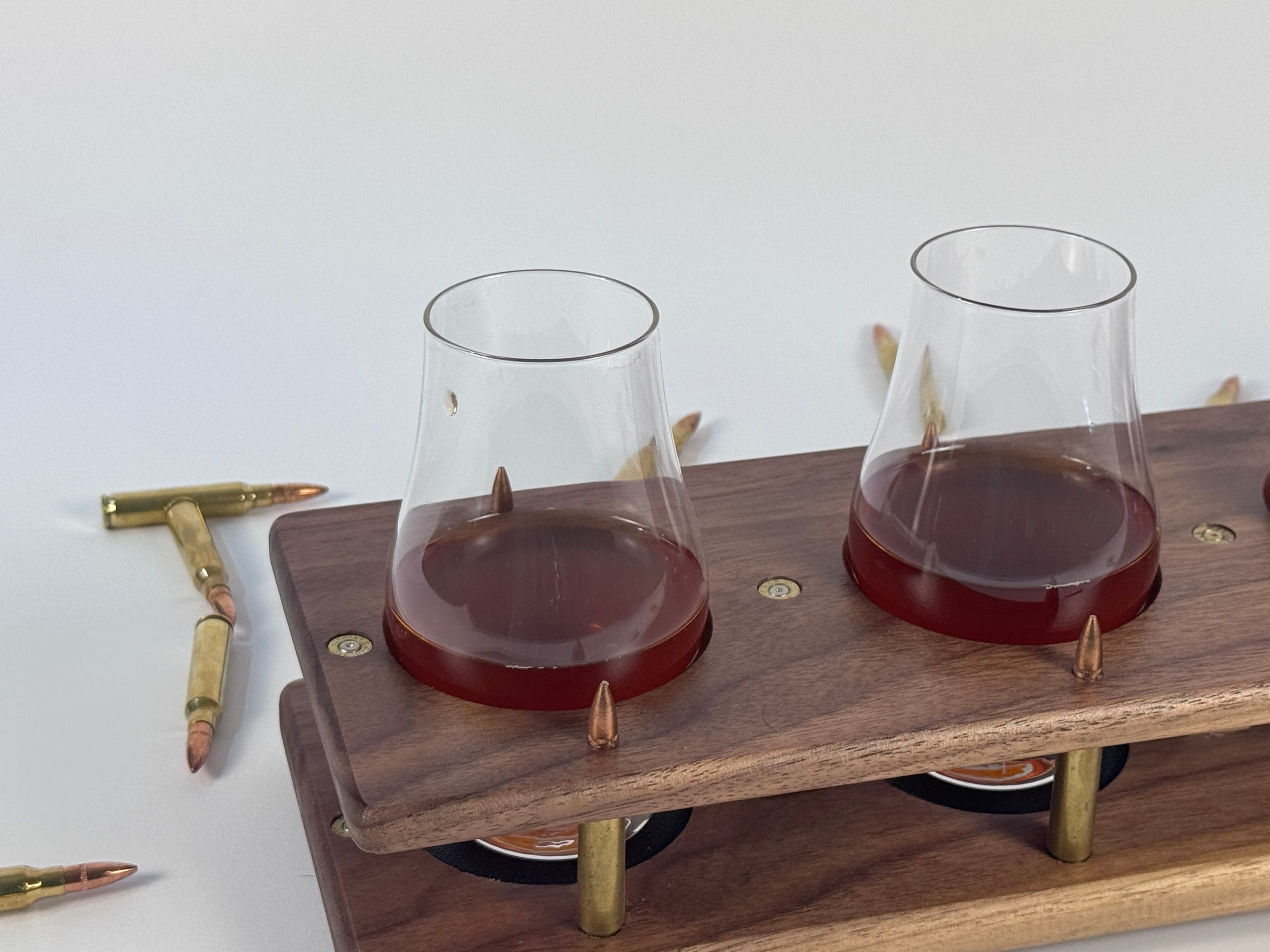 Walnut Shooter Series Whiskey Flight boards