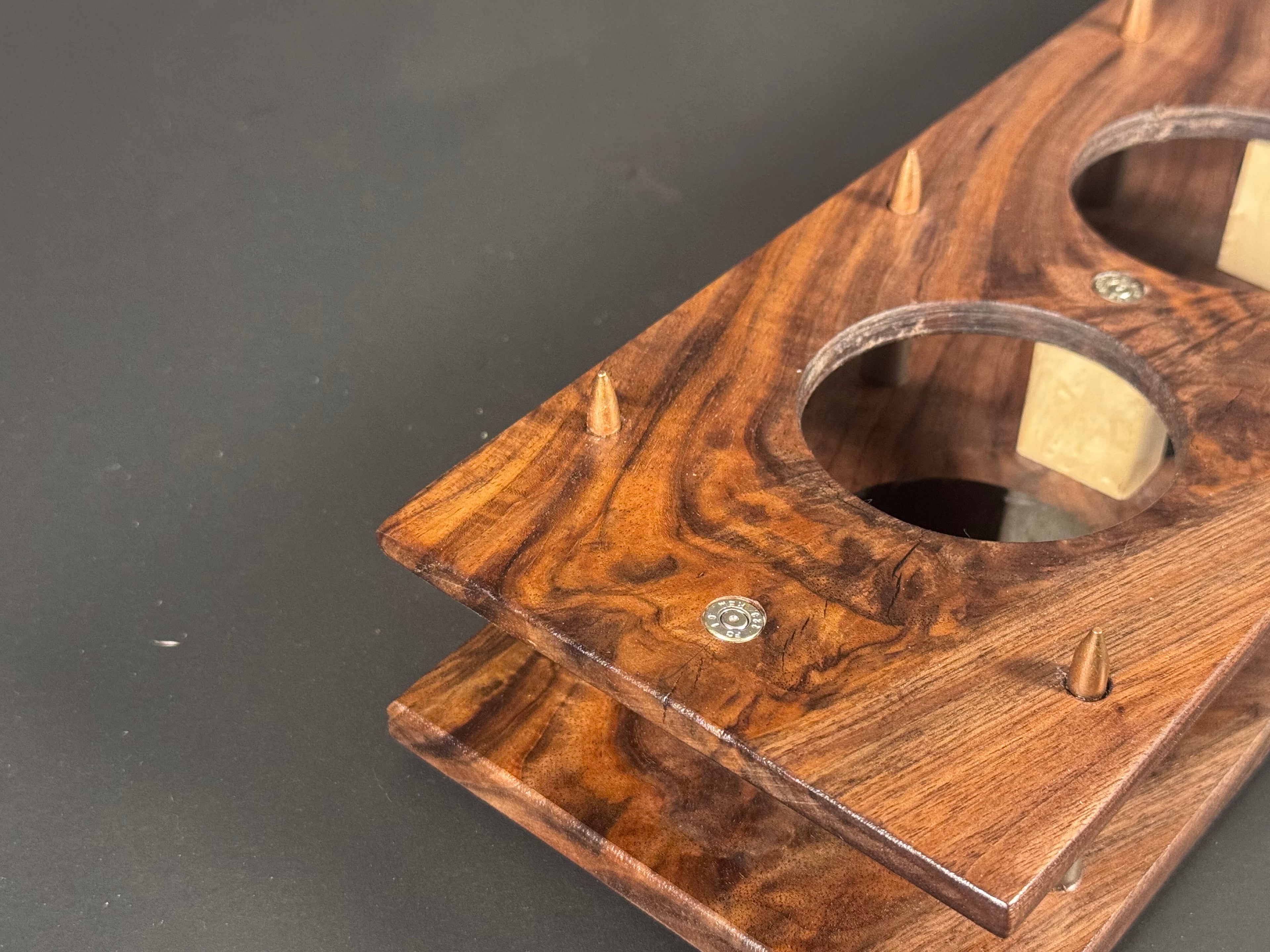 5 Glass Walnut Crotch Whiskey Flight Board