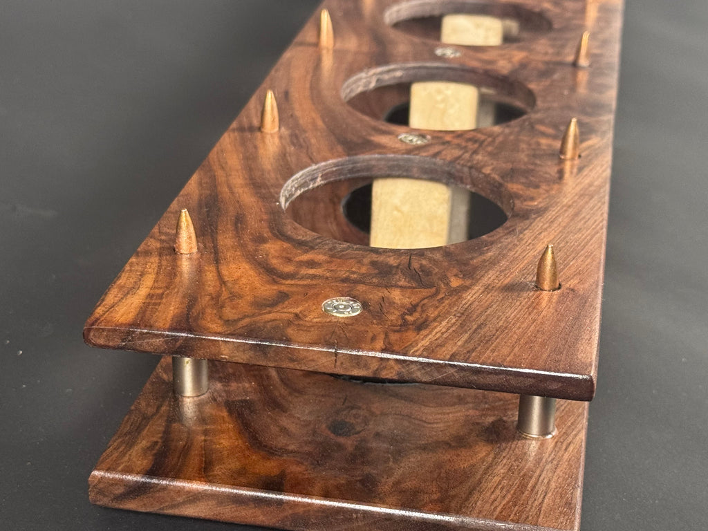 5 Glass Walnut Crotch Whiskey Flight Board
