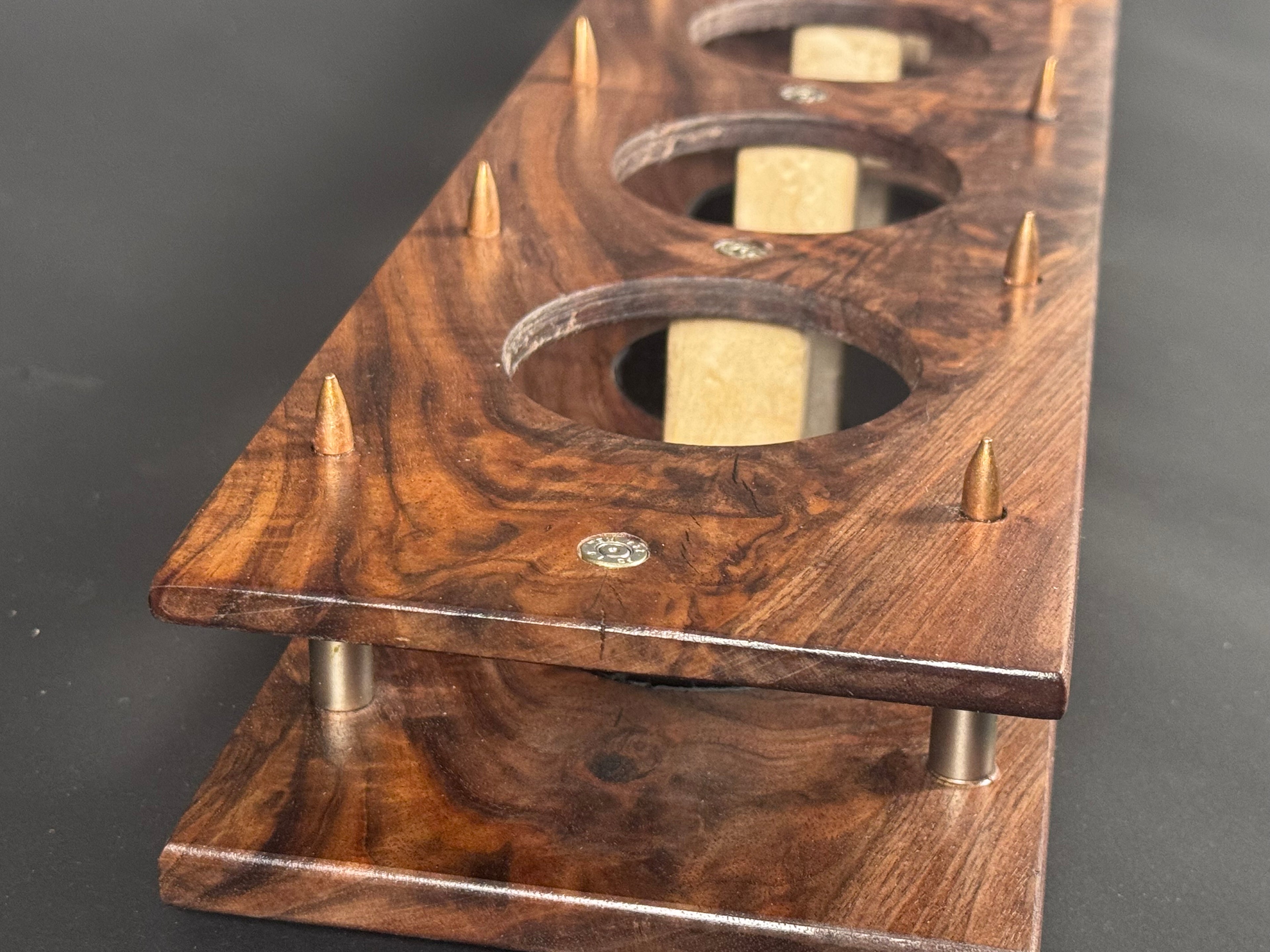 5 Glass Walnut Crotch Whiskey Flight Board