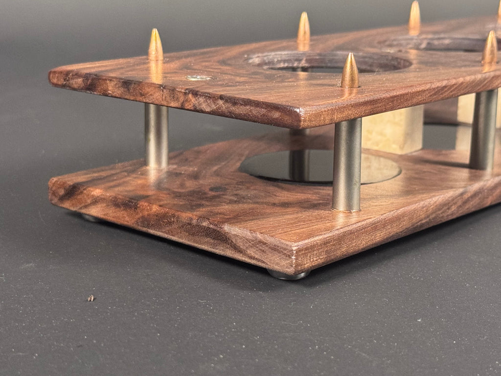 5 Glass Walnut Crotch Whiskey Flight Board