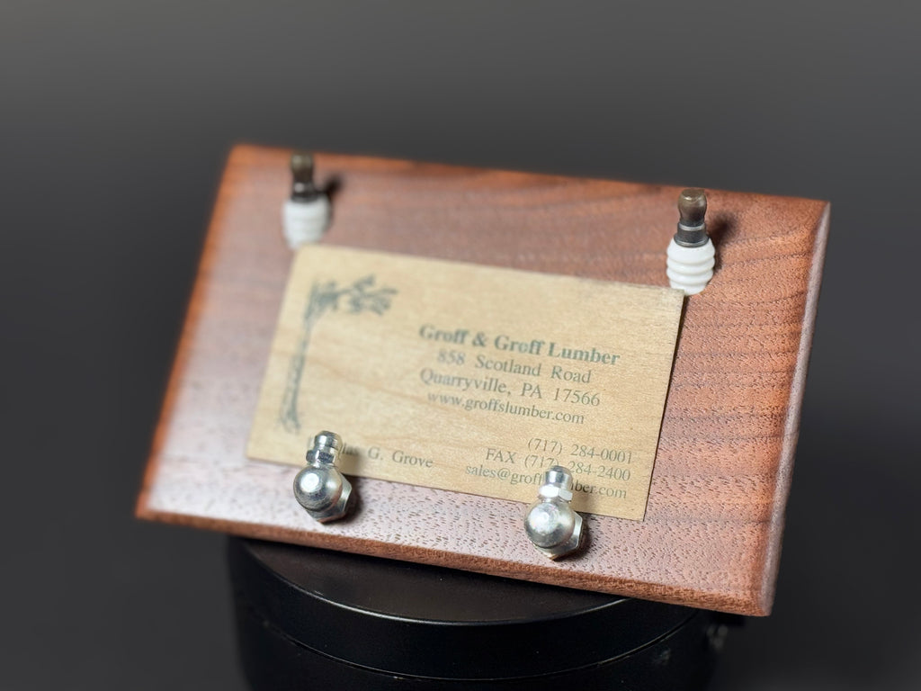 Spark plug business card holder