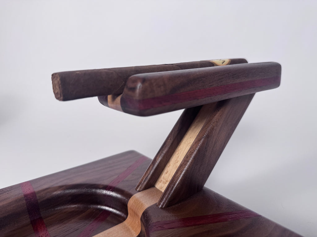 Elite Series Curly walnut,Birds-eye Maple and Padauk Cigar Board