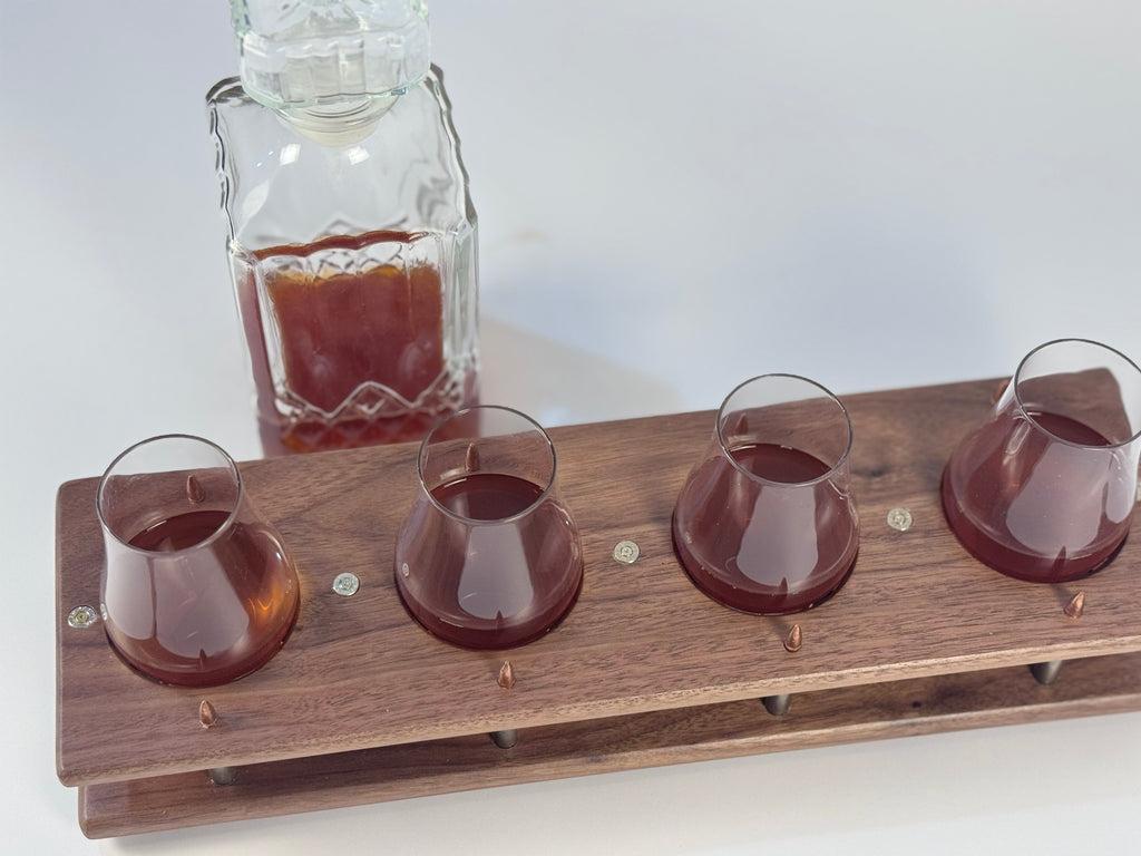 Walnut Shooter Series Whiskey Flight boards