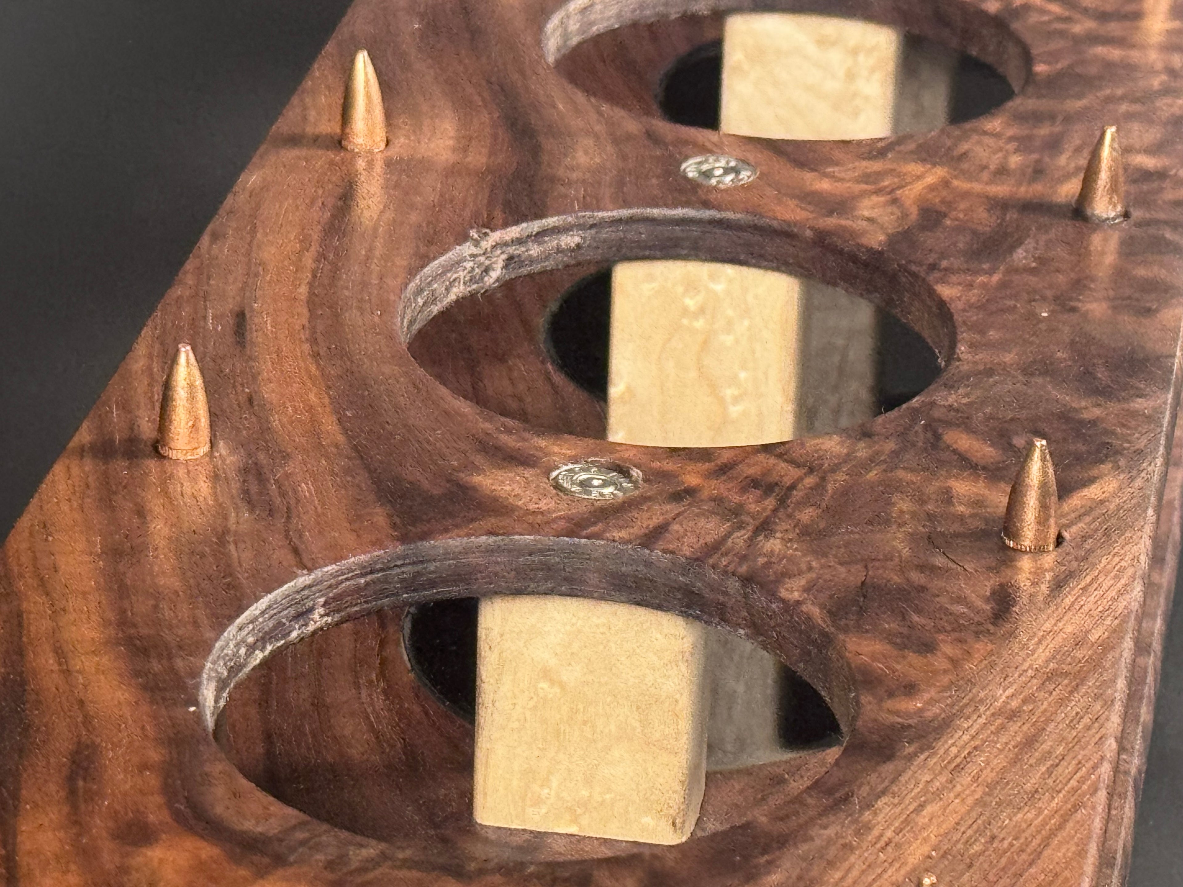 5 Glass Walnut Crotch Whiskey Flight Board