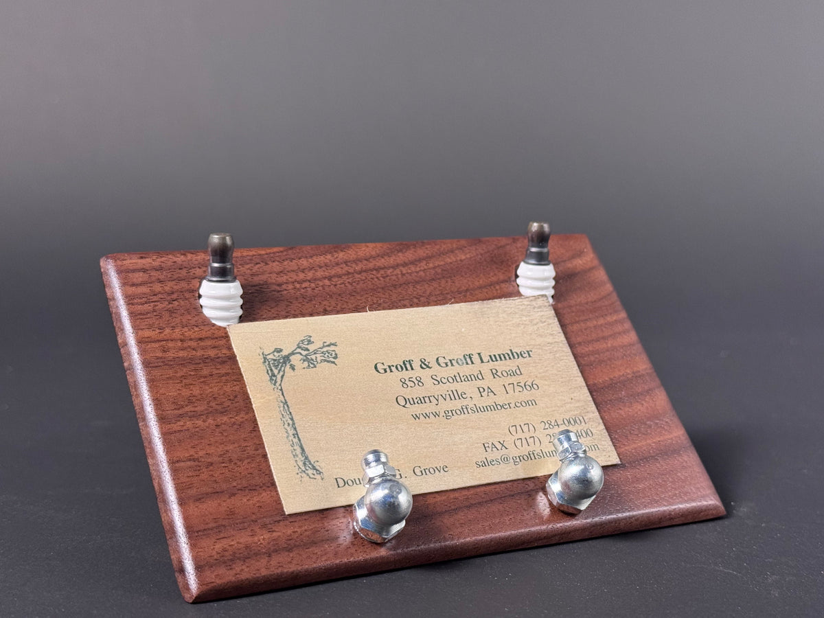 Spark plug business card holder