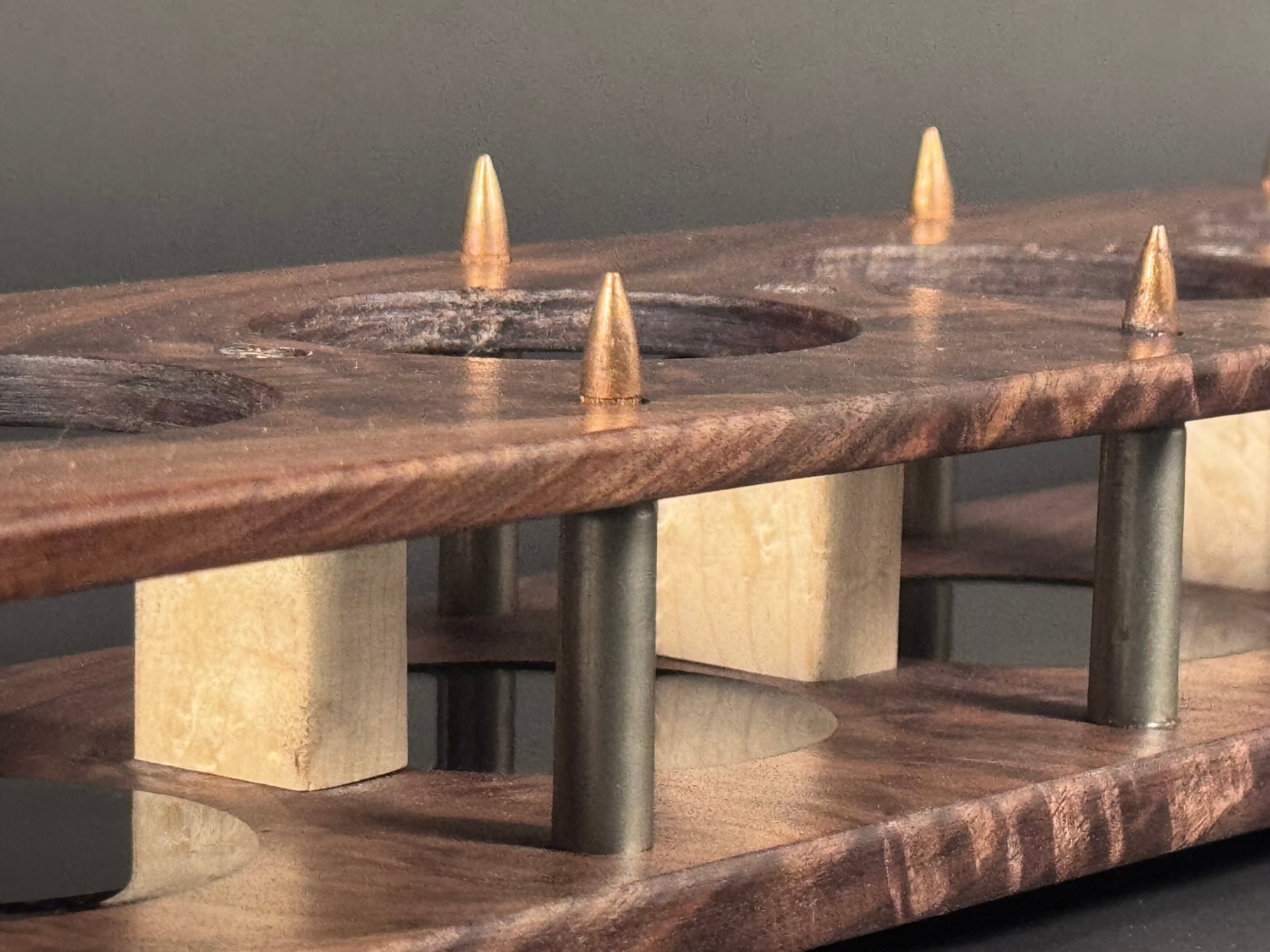 5 Glass Walnut Crotch Whiskey Flight Board