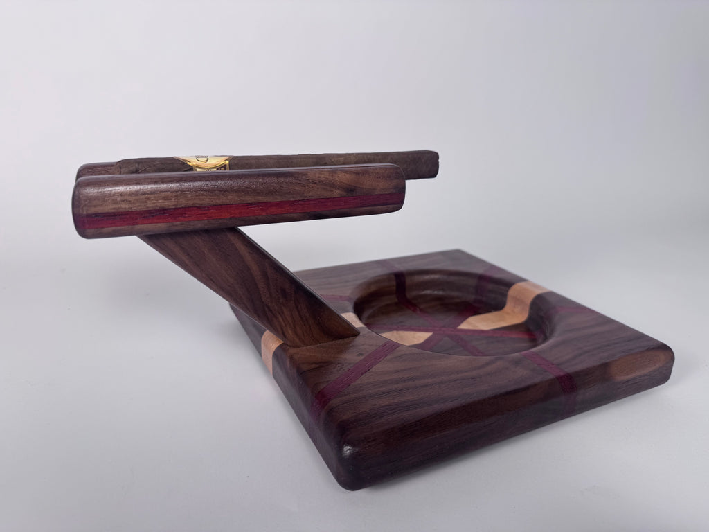 Elite Series Curly walnut,Birds-eye Maple and Padauk Cigar Board