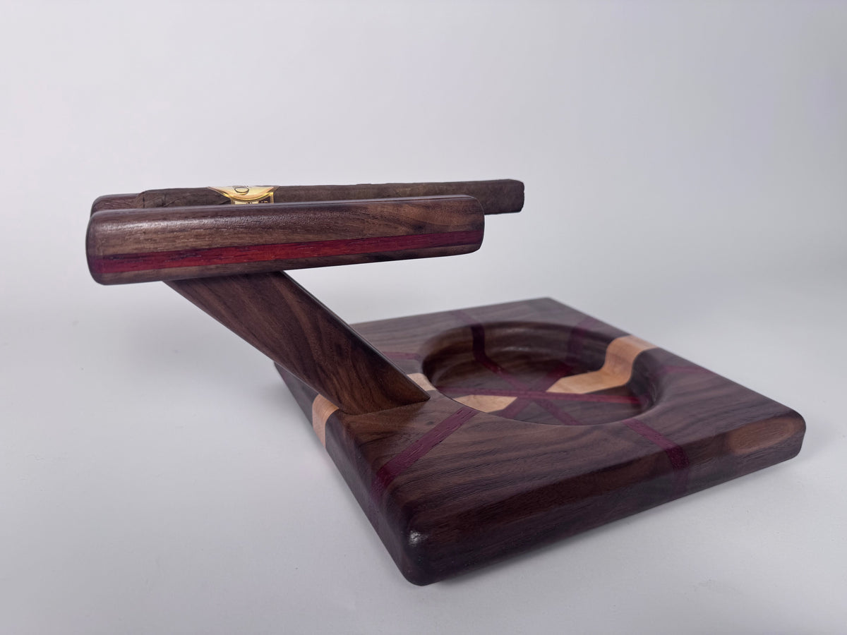 Elite Series Curly walnut,Birds-eye Maple and Padauk Cigar Board