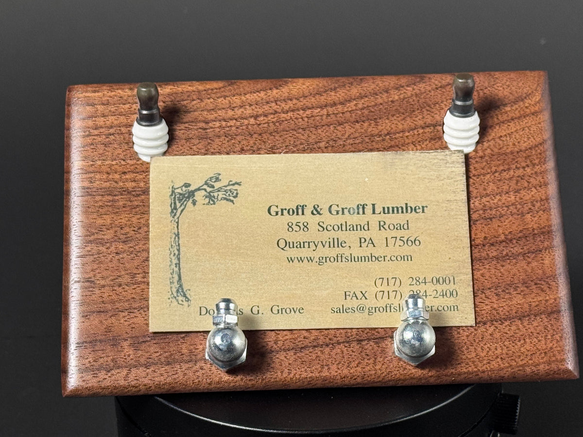 Spark plug business card holder