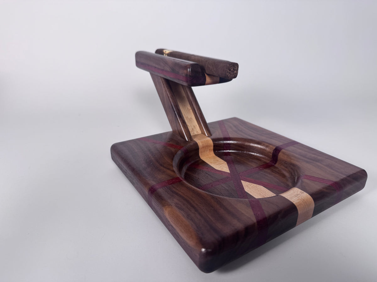 Elite Series Curly walnut,Birds-eye Maple and Padauk Cigar Board