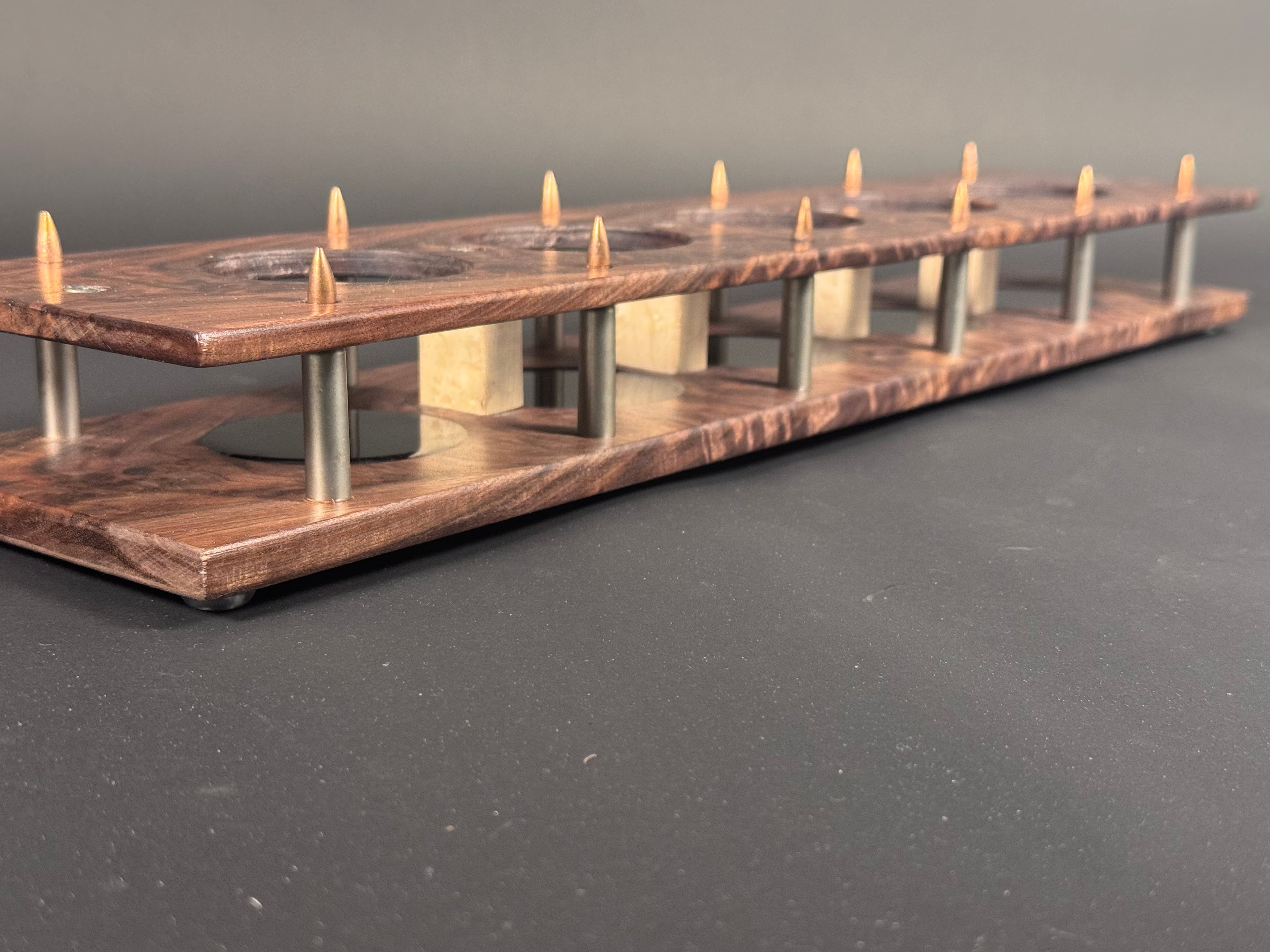 5 Glass Walnut Crotch Whiskey Flight Board