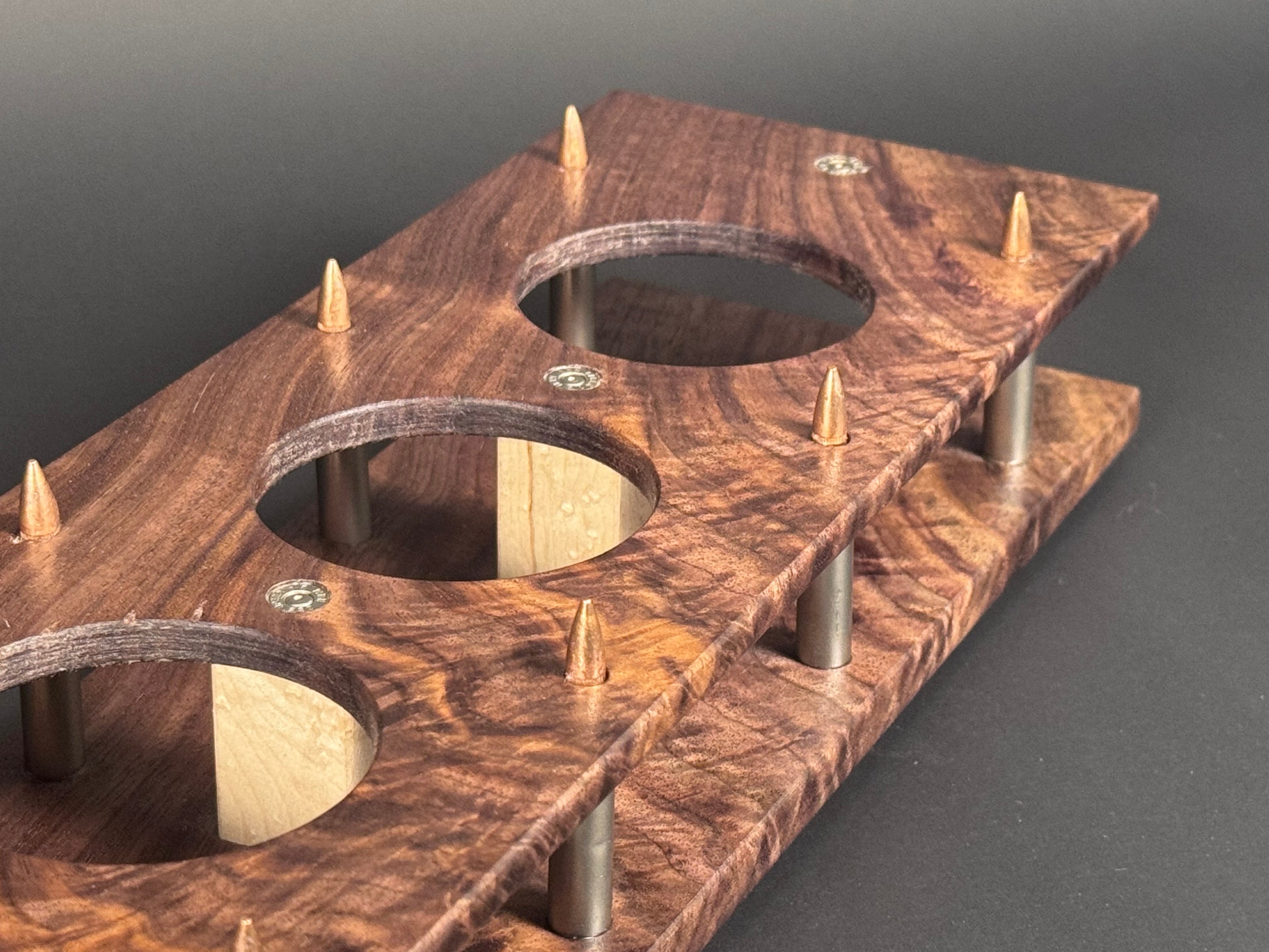 5 Glass Walnut Crotch Whiskey Flight Board
