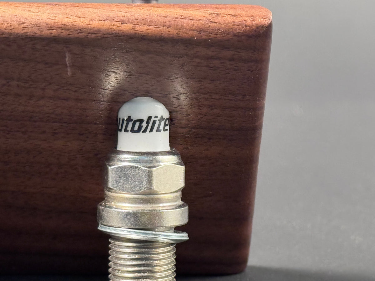Spark plug business card holder