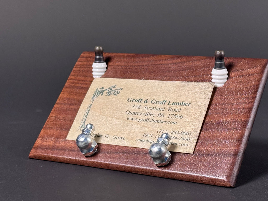 Spark plug business card holder