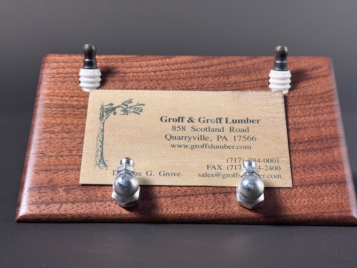 Spark plug business card holder