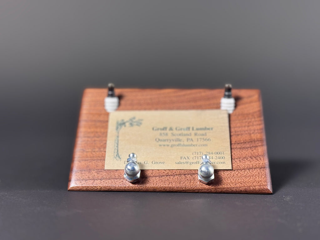 Spark plug business card holder