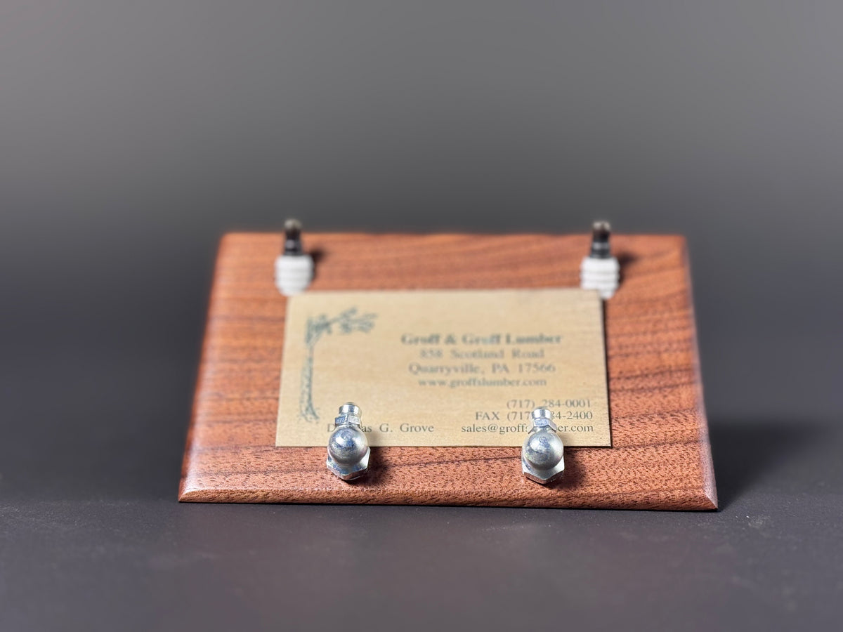 Spark plug business card holder