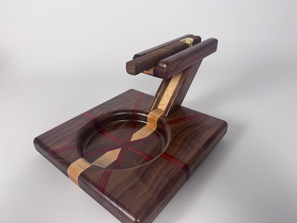 Elite Series Curly walnut,Birds-eye Maple and Padauk Cigar Board