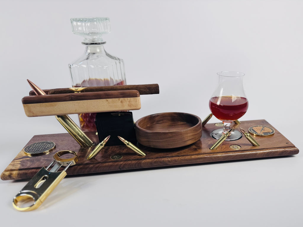 USMC Elite series whiskey and cigar board
