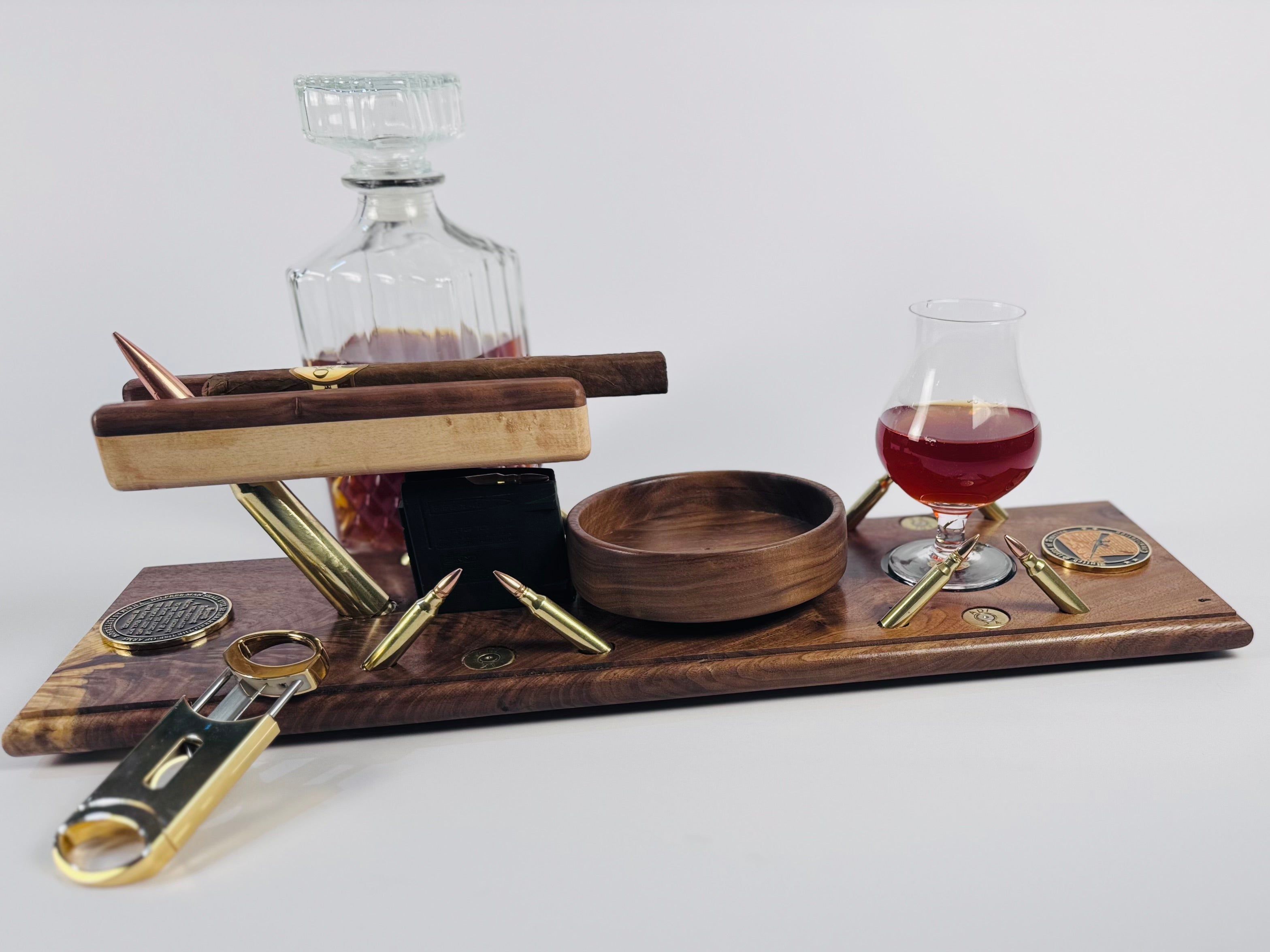 USMC Elite series whiskey and cigar board
