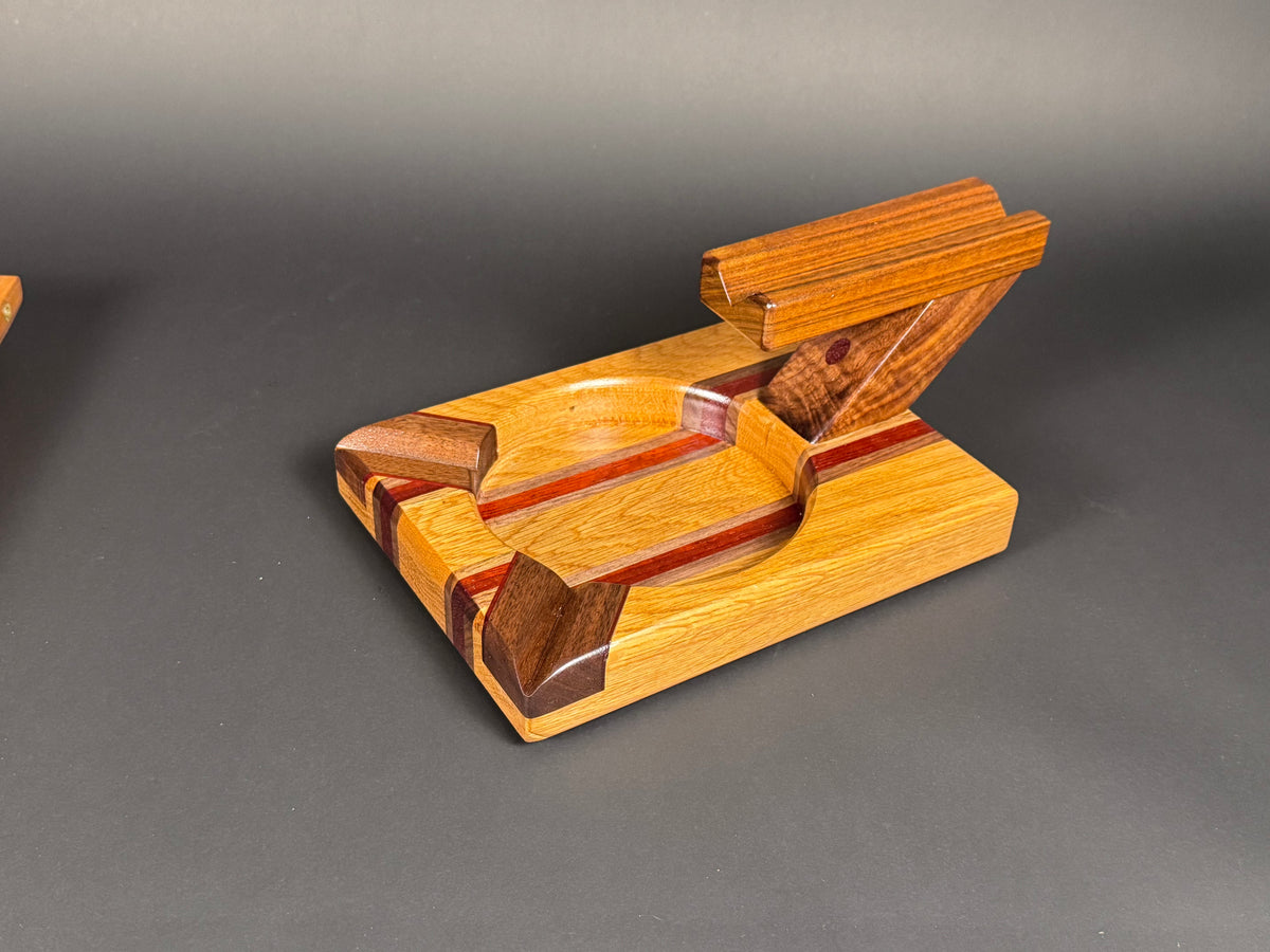 Elite series Oak, Walnut and padauk cigar stand ashtray