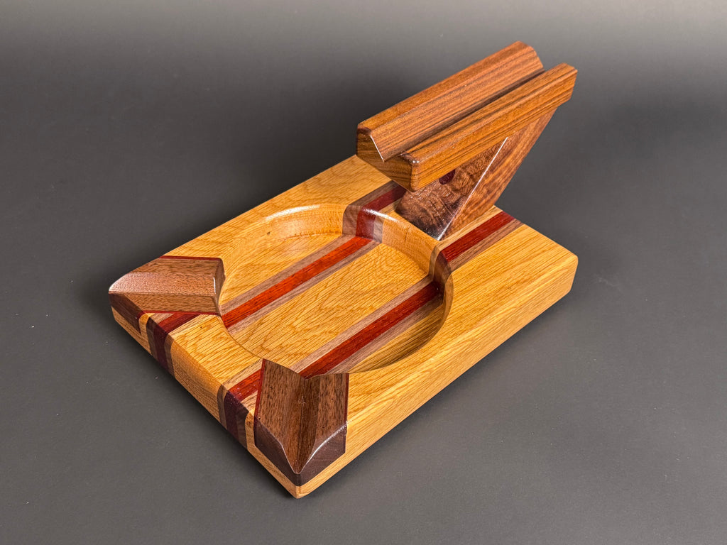 Elite series Oak, Walnut and padauk cigar stand ashtray