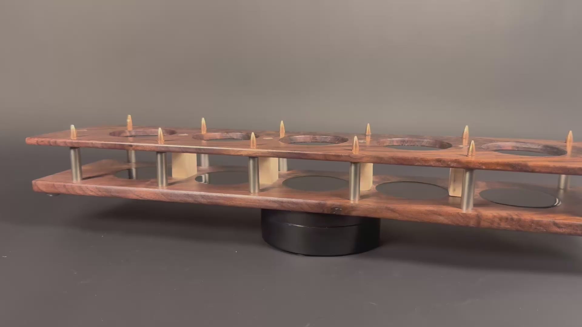 5 Glass Walnut Crotch Whiskey Flight Board